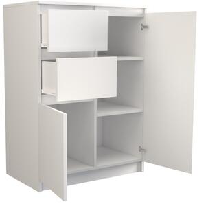 Drohmo 2D2S fiókos szekrény, 70x97x40 cm, fehér