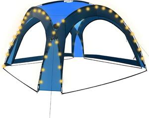 VidaXL Rendezvénysátor - Kék - 3,6x3,6m - LED-es