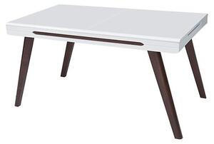 Asztal BEC40, Szín: Fényes fehér + Wenge