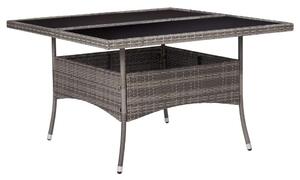 VidaXL szürke polyrattan és üveg kültéri étkezőasztal