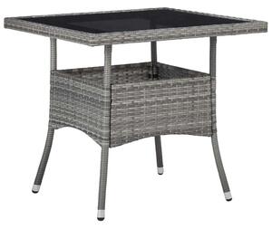 VidaXL Kültéri Étkezőasztal - Szürke Polyrattan - 80x80 cm
