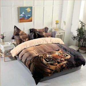 3d tigris ágynemű bézs barna szín