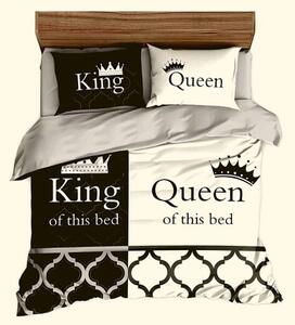 King Queen Ágyneműhuzat Fekete Fehér Szín