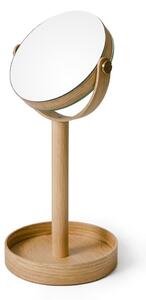 Kozmetikai nagyítós tükör tömörfa kerettel ø 19,5 cm Magnify – Wireworks