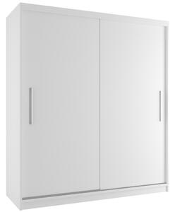 Tolóajtós szekrény 158 cm Belini fehér matt tükörrel és fiókokkal SI SZP3/3/W/W/0/AL