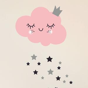 Pink Clound and Stars gyerek falmatrica szett - Ambiance