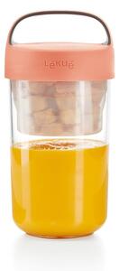 To Go leves/joghurt ételhordó müzlitartóval és narancssárga tetővel, 600 ml - Lékué