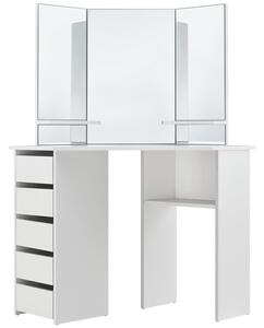 Fehér színű "Nova" fésülködő asztal tükörrel, szék nélkül