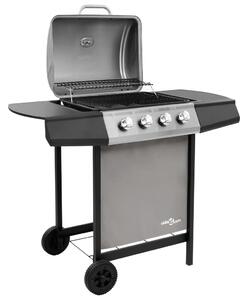 VidaXL fekete és ezüst gáz grillsütő 4 égővel