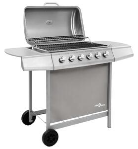 VidaXL ezüst gáz grillsütő 6 égővel