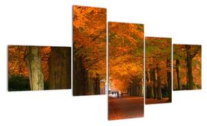 Kép - utazás, keresztül, erdő, ősszel (150x85cm)