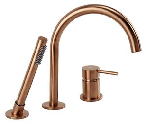 3 Lyukú Kád Csaptelep Rea Lungo Brush Copper
