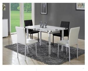 KONDELA Étkezőasztal, fehér HG, 120x80 cm, UNITA