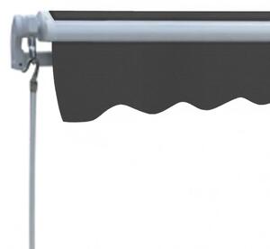 VidaXL kézi működtetésű összecsukható napellenző, antracit, 300 cm
