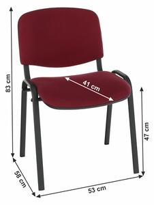 Irodai szék, bordó, ISO NEW