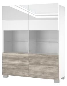 Komód Belini fehér fényű / szürke antracit Glamour wood IMP KOM1/3/W/WGW1/0/0