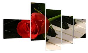 Képek - rózsa a zongorán (150x85cm)