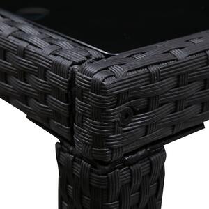 Polirattan kerti bútor Rimini Plus fekete, sötétszürke párnákkal
