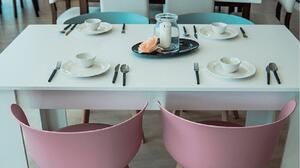 KONDELA Étkezőasztal, fehér, 140x80 cm, TOMY NEW