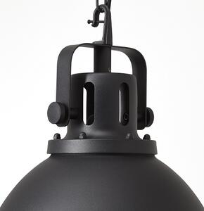 JESPER - 1 izzós industrial stílusú függeszték lámpa; átm.38cm; fekete - Brilliant-23772/06