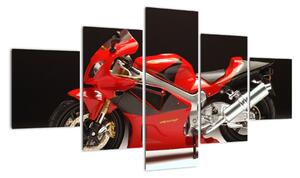 Egy piros motorkerékpár képe (125x70cm)