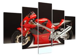 Egy piros motorkerékpár képe (150x105cm)