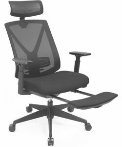 Ergonomikus irodai szék lábtartóval, maximális terhelés 150 kg, fekete
