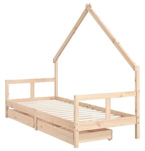 VidaXL tömör fenyőfa gyerekágykeret 80 x 200 cm