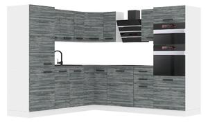 Konyhabútor Premium Full Version 480 cm szürke antracit grafit, munkalappal TOR STACY/0/WT/GW/B/B1