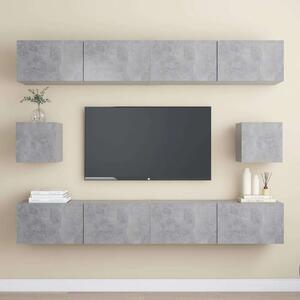 VidaXL Falra Szerelhető TV Szekrény Szett - 6 Rész - Betonszürke