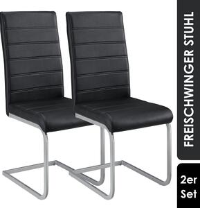 Vegas szék, 2 darabos szett műbőrből fekete színben