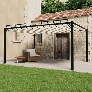 VidaXL Krémszínű Alumínium Pavilon - Lamellás Tető - 3x4m