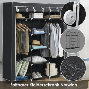 Összecsukható szekrény Norwich fleece anyagból fekete színben
