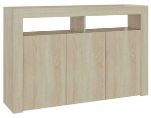 VidaXL LED-es Tálalószekrény - Sonoma Tölgy - 115,5x30x75 cm