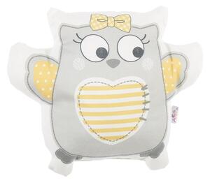 Pillow Toy Owl szürke pamut keverék gyerekpárna, 32 x 26 cm - Mike & Co. NEW YORK