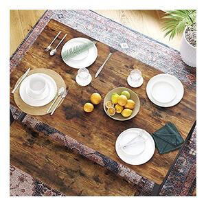 Rusztikus barna asztal étkező asztal 4 fős 120 x 75 x 75 cm