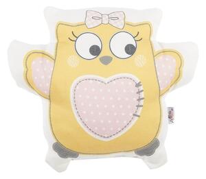 Pillow Toy Owl sárga pamut keverék gyerekpárna, 32 x 26 cm - Mike & Co. NEW YORK