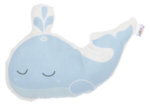 Pillow Toy Whale kék pamutkeverék gyerekpárna, 35 x 24 cm - Mike & Co. NEW YORK