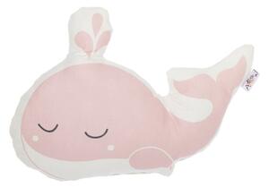 Pillow Toy Whale rózsaszín pamutkeverék gyerekpárna, 35 x 24 cm - Mike & Co. NEW YORK