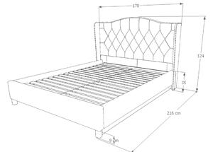 Kárpitozott ágy ASPEN 160 x 200 cm szürke/tölgy