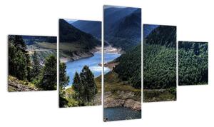 Kép - folyó, a, hegyek között (125x70cm)