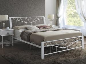 Fém ágy PARMA 160 x 200 cm fehér