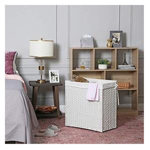 Fonott rattan szennyestartó fehér 110 liter