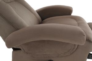 KONDELA Mechanikusan állítható pihenő fotel, szürkés barna textil, SUAREZ