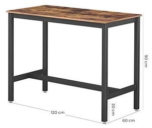 Rusztikus barna étkezőasztal 120 x 60 x 90 cm