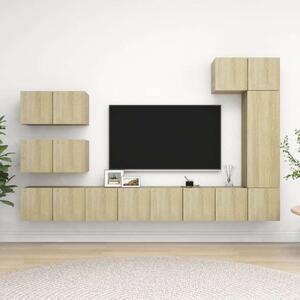 VidaXL Falra Szerelhető TV Szekrény Szett - Sonoma Tölgy - 8 részes