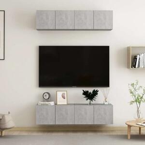 VidaXL Fali TV Szekrény Szett - Beton Szürke - 60x30x30 cm