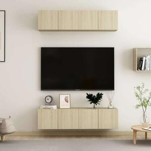 VidaXL 4 db sonoma-tölgyszínű forgácslap TV-szekrény 60 x 30 x 30 cm