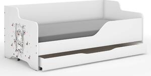 LILU gyerekágy laminált fronttal 160x80cm matraccal és ágyneműtartóval - hintázó lány