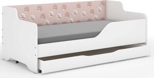 LILU gyerekágy laminált oldallal 160x80cm matraccal és ágyneműtartóval - maci